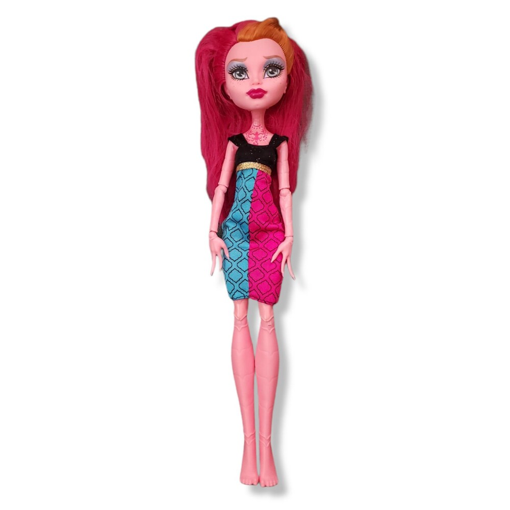 Mattel Monster High Gigi Grant Doll 2012 Pink/Orange Hair, Neck Tattoo, Dress